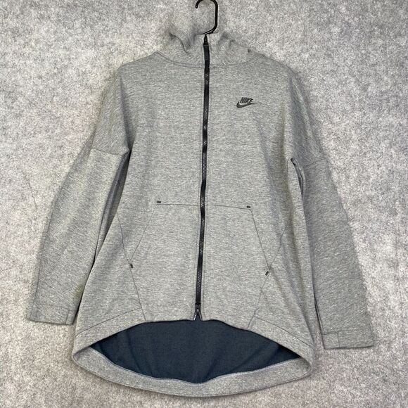 Nike Tech Fleece Windrunner Hoodie Full Zip- Grey Carbon 811710-063 Size S FLAW - Picture 1 of 10